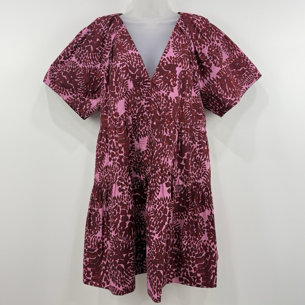 ALC Camila Dress Womens 6 Apple Rose Boho Beachy Resort Tiered Mini Lightweight